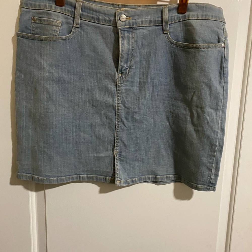 Plus size denim mini skirt